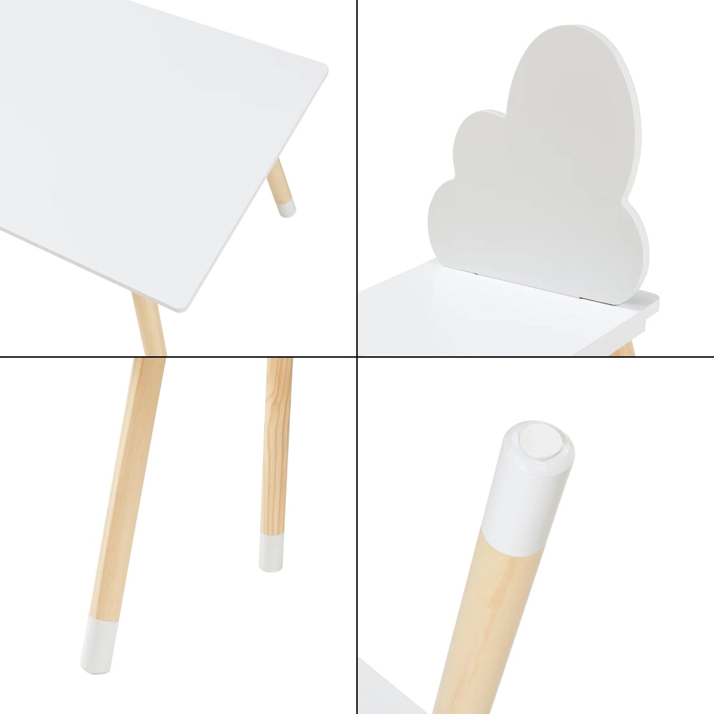 Set tavolo e 2 sedie per bambini bianco 03_0009449