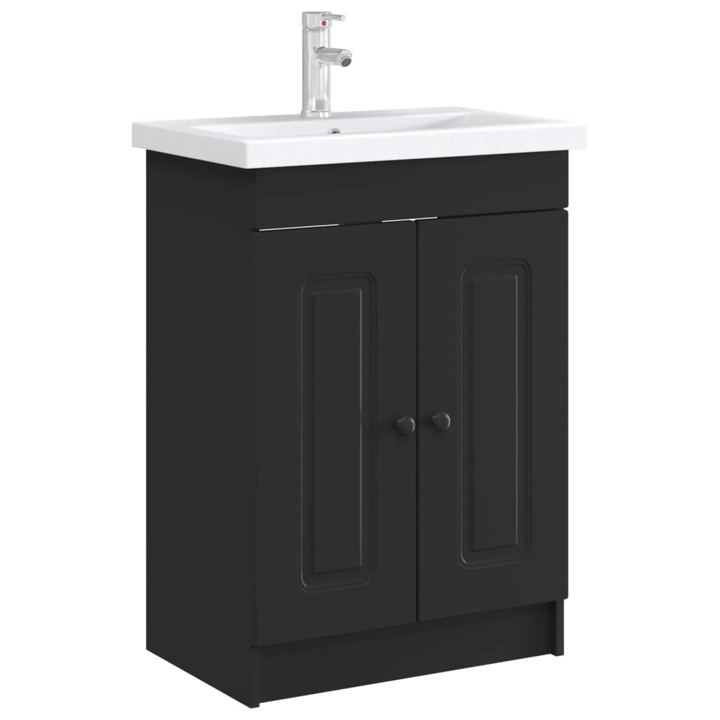 Mobiletto da bagno sotto il lavello Nero 78,5 x 37,5 x 81 cm 890015