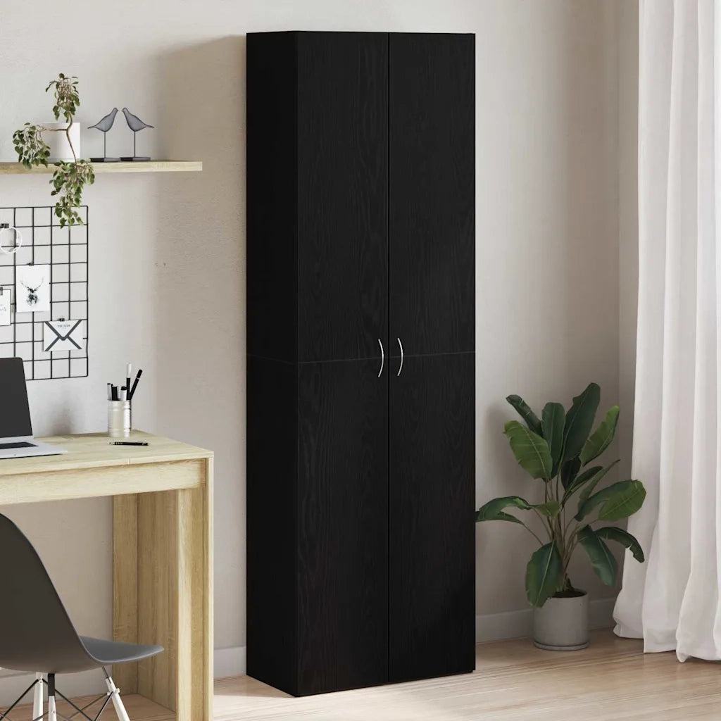 Mobile per Ufficio con lo scaffale Rovere Nero 60 x 32 x 190 cm CFW4524244