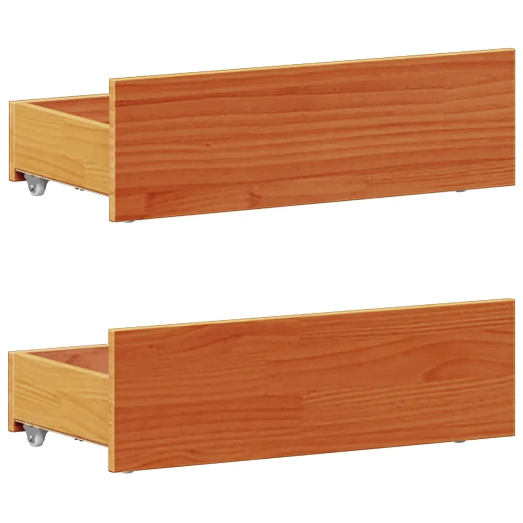 Letto Libreria senza Materasso Marrone Cera 75x190 cm in Pino 3308947
