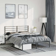 Giroletto con Testiera in Metallo Nero 135x190 cm 352318