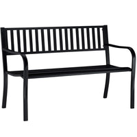 Panchina da Giardino 3 Posti in Metallo, Panca per Esterno Balcone Terrazzo con Schienale e Braccioli, mod. PI Antracite