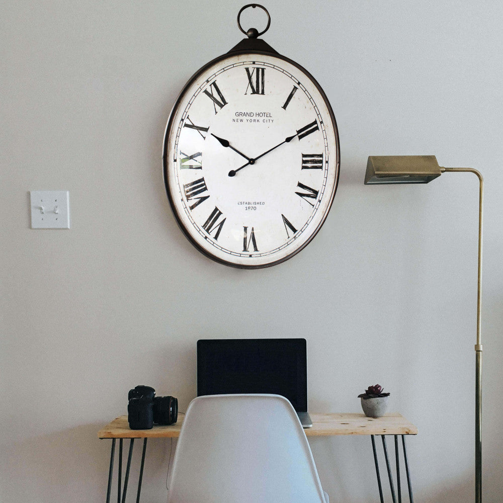 Orologio da parete XL in Acciaio Vetro cm 66x17 5x102 - CHET