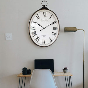 Orologio da parete XL in Acciaio Vetro cm 66x17 5x102 - CHET