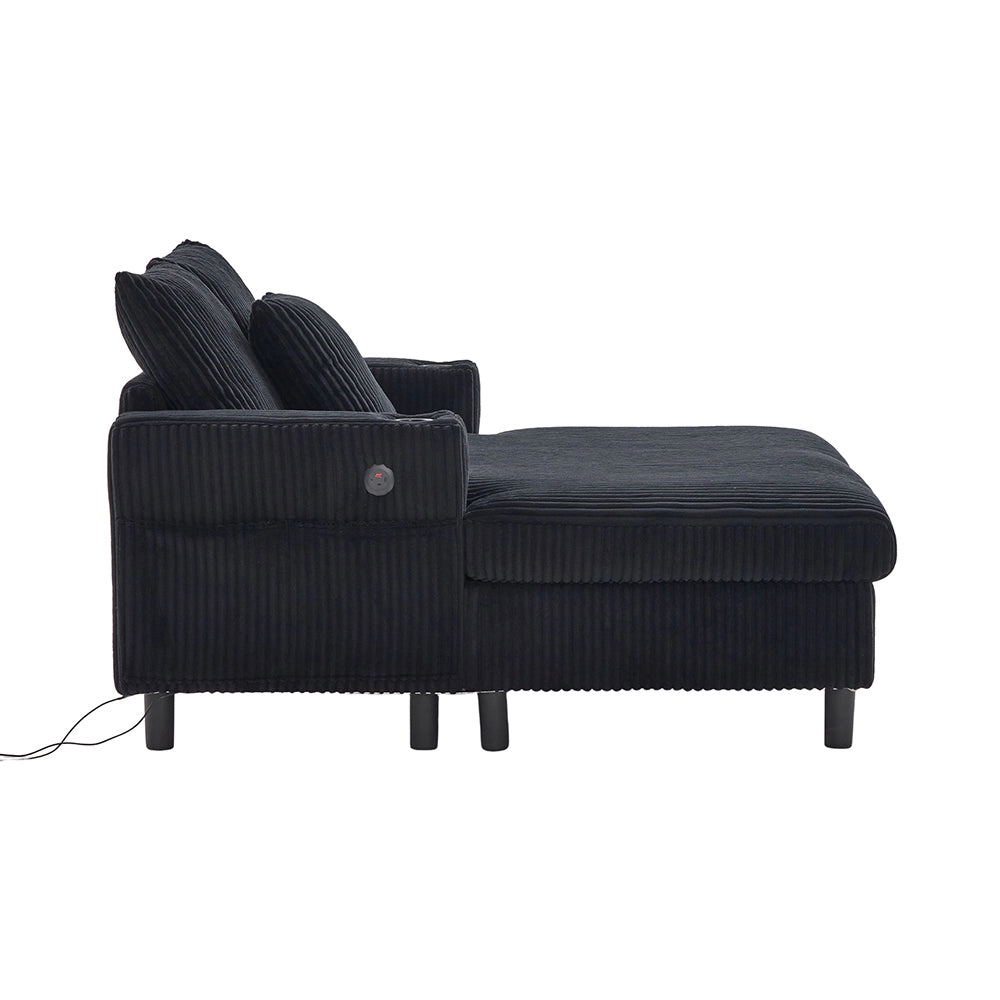 Poltrona letto spaziosa e soffice - Xylo - Portabicchieri, USB, luce LED - Perfetta per soggiorno, camera o veranda