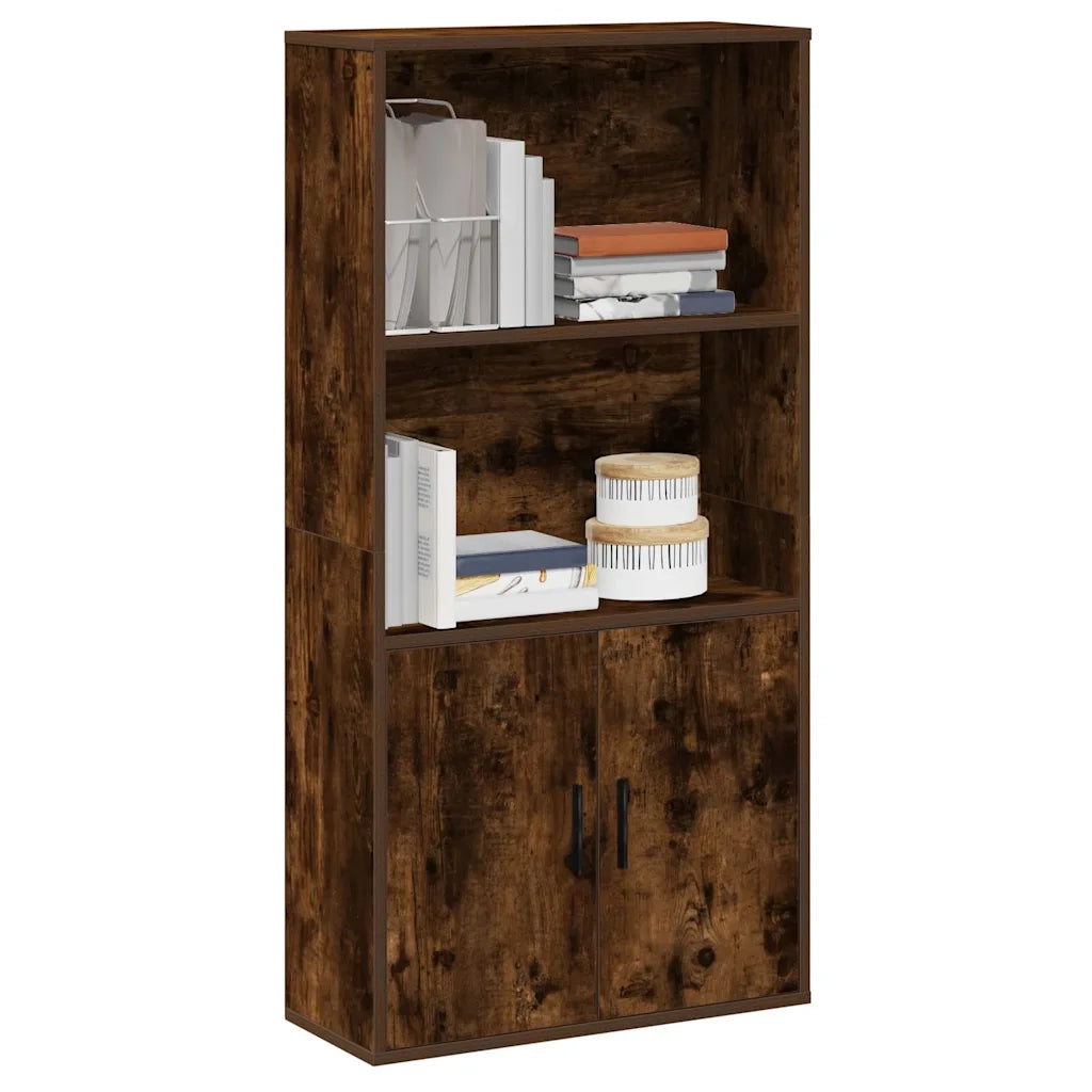 Libreria-Scaffale per Libri-Mobile di Stoccaggio Rovere Fumo 60x24x120 cm in Truciolato