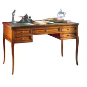 Scrivania arte povera piano in pelle bassano 130x70x80 - Mobili 2G