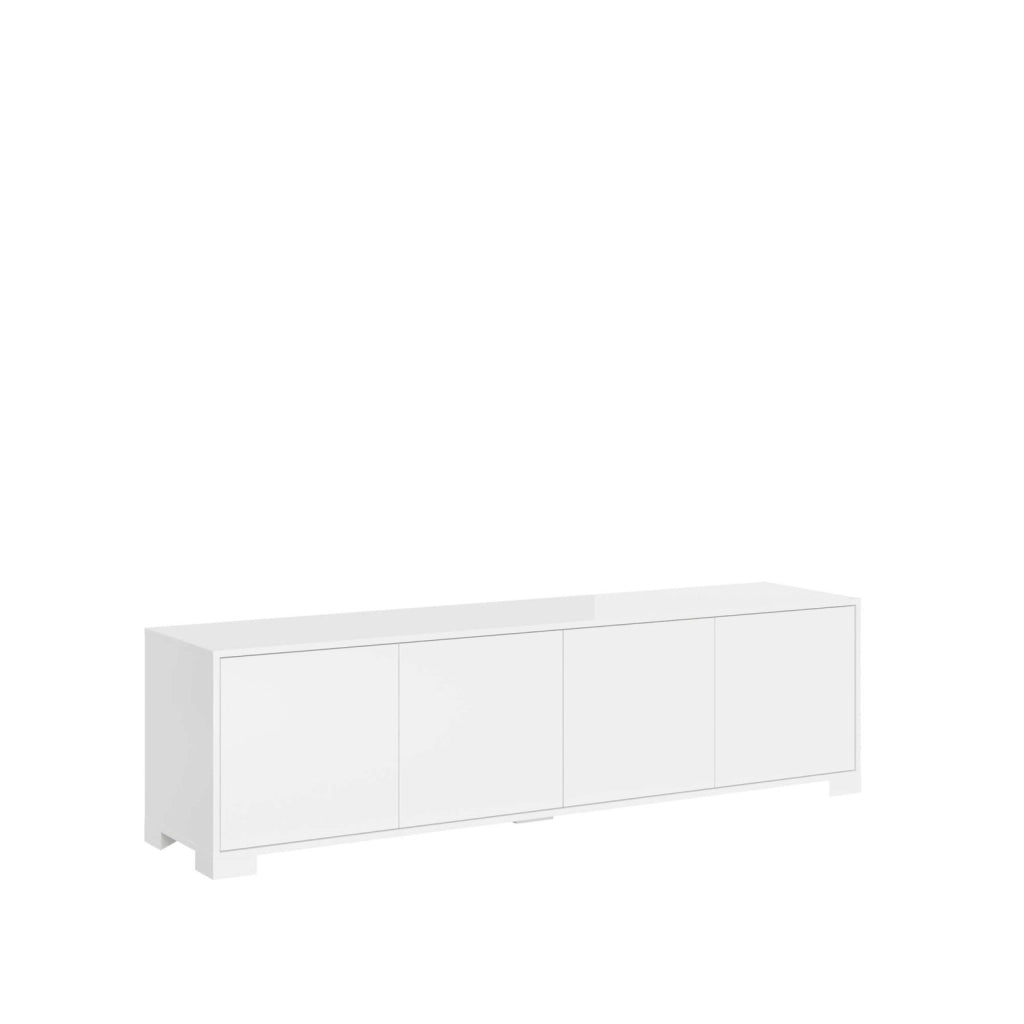 Porta TV 4 ante 172x40x48 cm bianco lucido - LUMINA