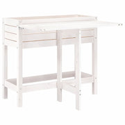 Fioriera | Cassetta per fiori | Vaso Giardino Piano Pieghevole Bianco Legno Massello Pino