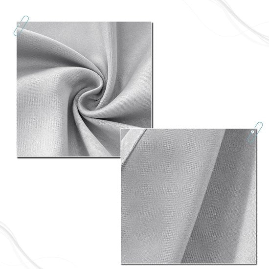 Doppio tendaggio - 2 pezzi - 100% Poliestere - Tendaggio a corda/Tendaggio/Vetrata - Oscurante & Termoisolante - Grigio chiaro - 140x175 cm
