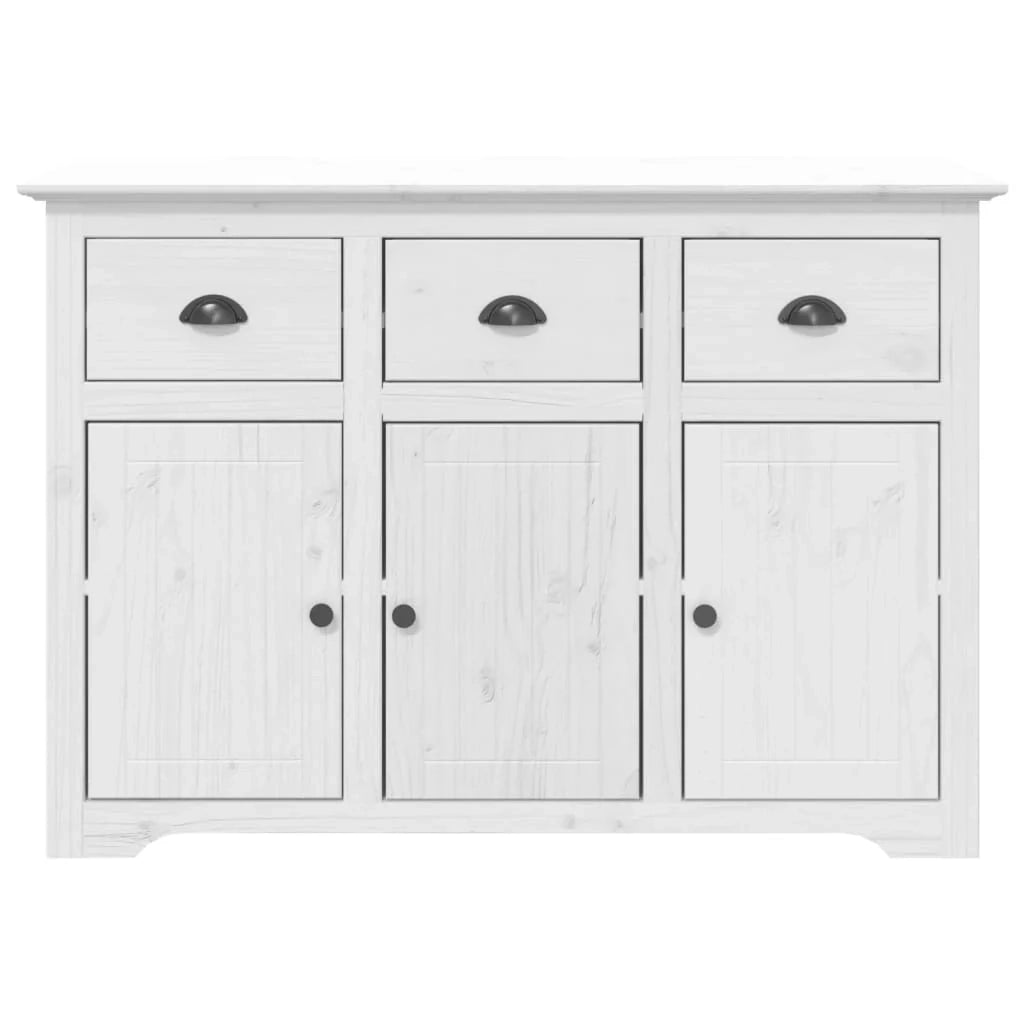 BODO 115,5 x 44 x 80 cm Mobiletto in legno massello di pino bianco cassettiera mobile contenitore organizer per cucina soggiorno salotto
