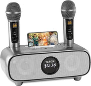 Impianto karaoke per adulti con Bluetooth e 2 microfoni - Systema PA portatile - Per uso domestico con holder per smartphone/USB/TF/ingresso AUX impianto karaoke per adulti