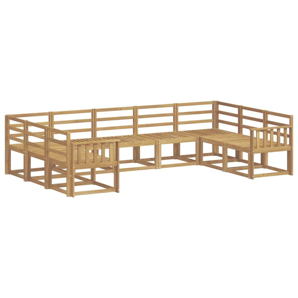 Set di divani da esterno 9 pcs Bianco Legno di Acacia Massello 3388213