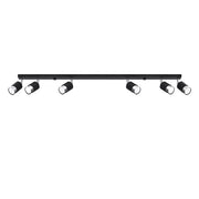 Lampada moderna a tubo in acciaio regolabile a 6 luci Nero, cromo nero IP20