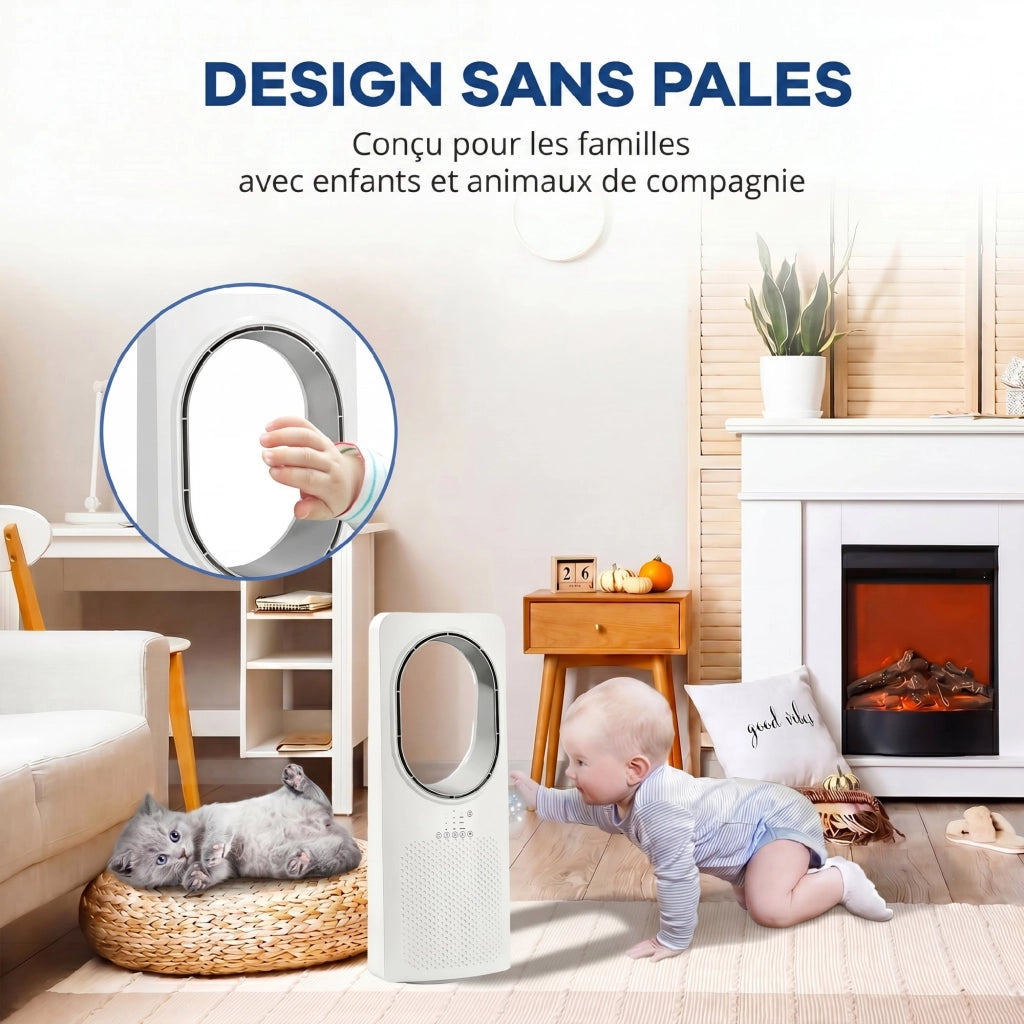 Ventilatore a colonna ¨C zephmum ¨C 36 dB, oscillante, telecomando, bianco