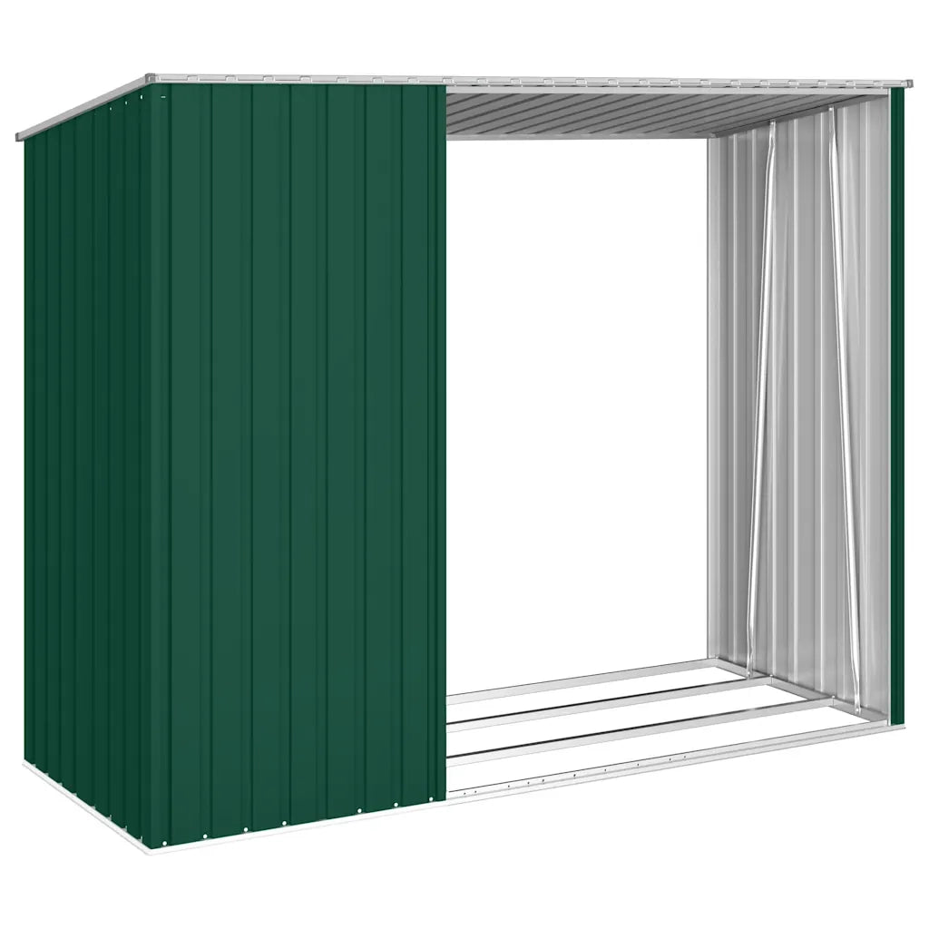 Capanno per Legna Verde 245x98x159 cm in Acciaio Zincato 46293