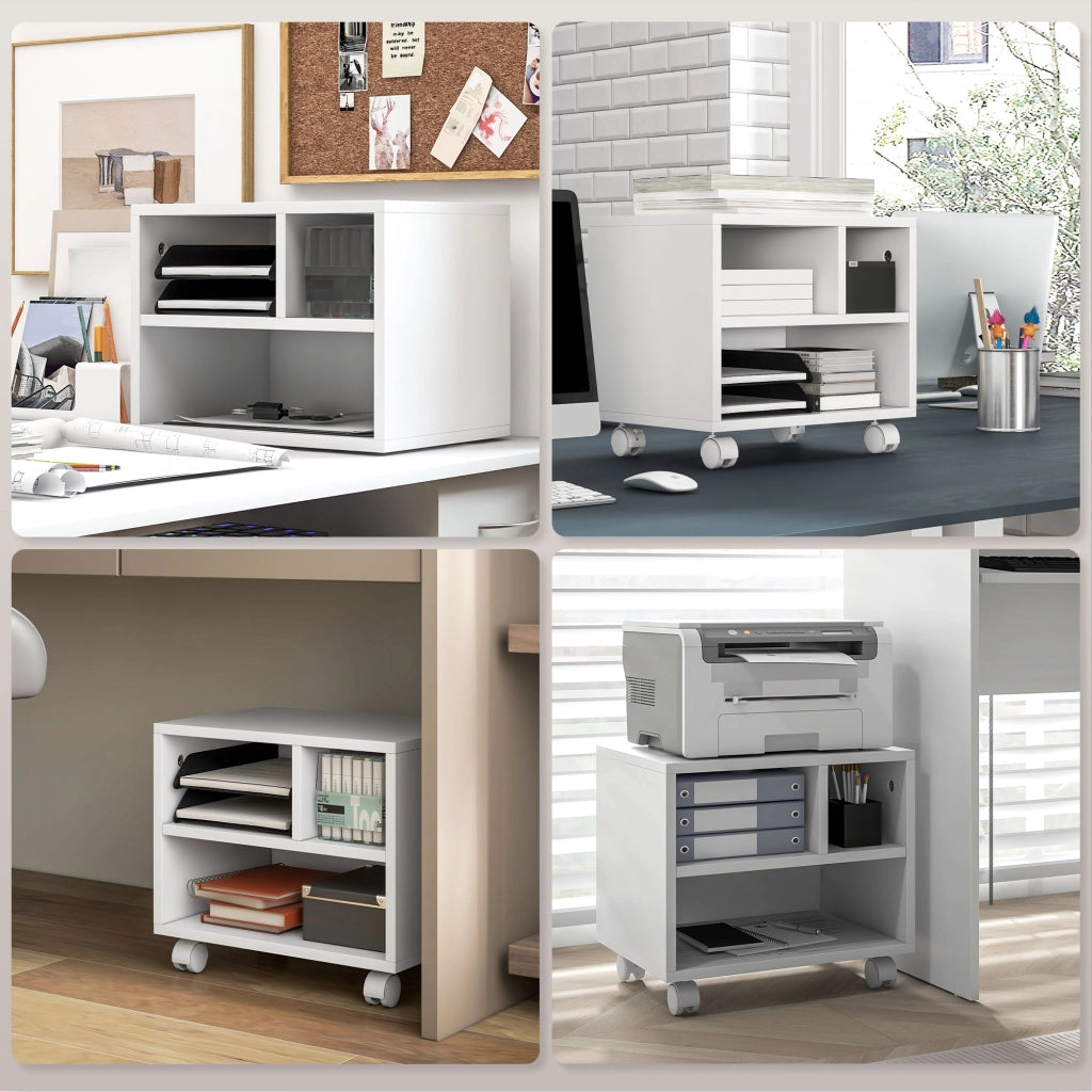 Scrivania con cassettiera ¨C zephmum ¨C bianco 40x30x36 cm