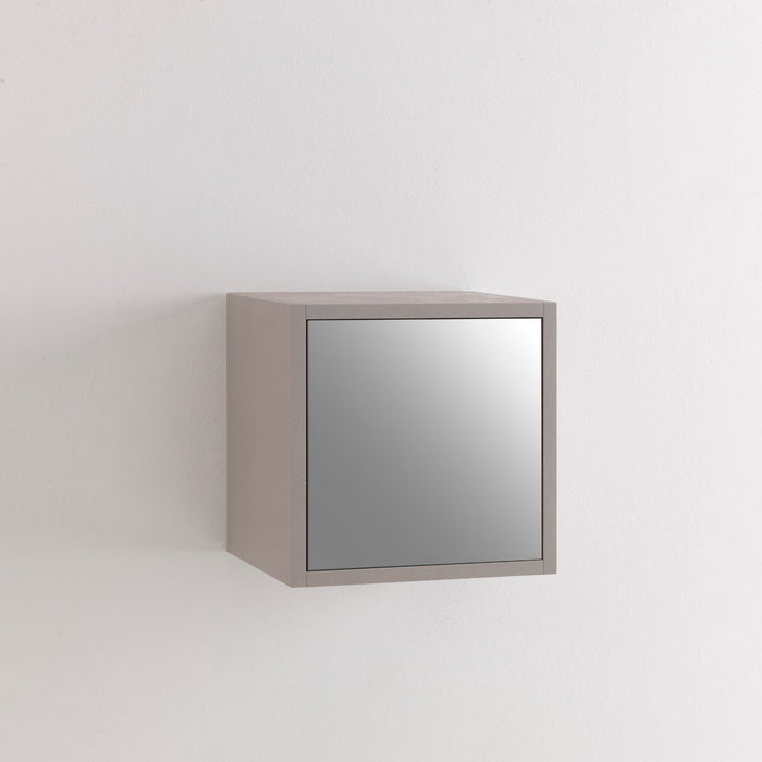 Pensile da Soggiorno 1 Anta 34x27x34 cm Specchio TFT Marte Pietra Avana