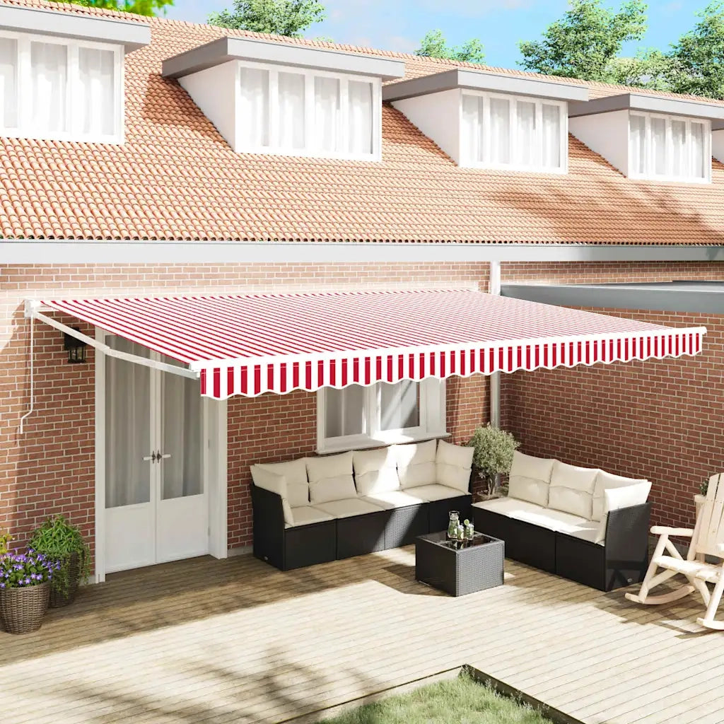 Tenda da Sole Rosso e Bianco 500 x 300 x 165 cm 3331269