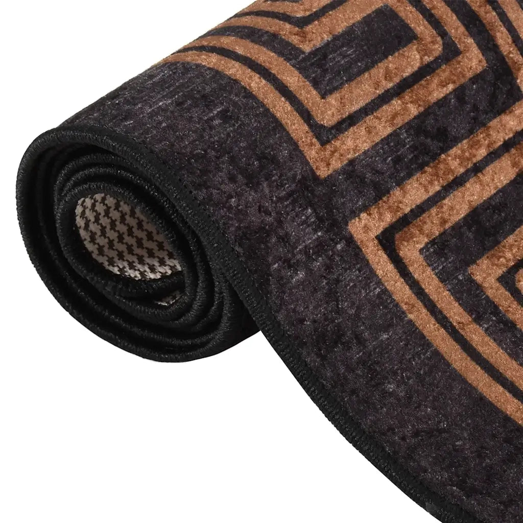 Tappeto Lavabile 80x150 cm Nero e Oro 337928