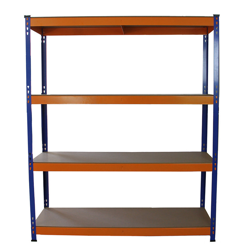 3 Scaffali in Acciaio Senza Bulloni S-Rax Blu e Arancione Larghi 150cm Magazzino