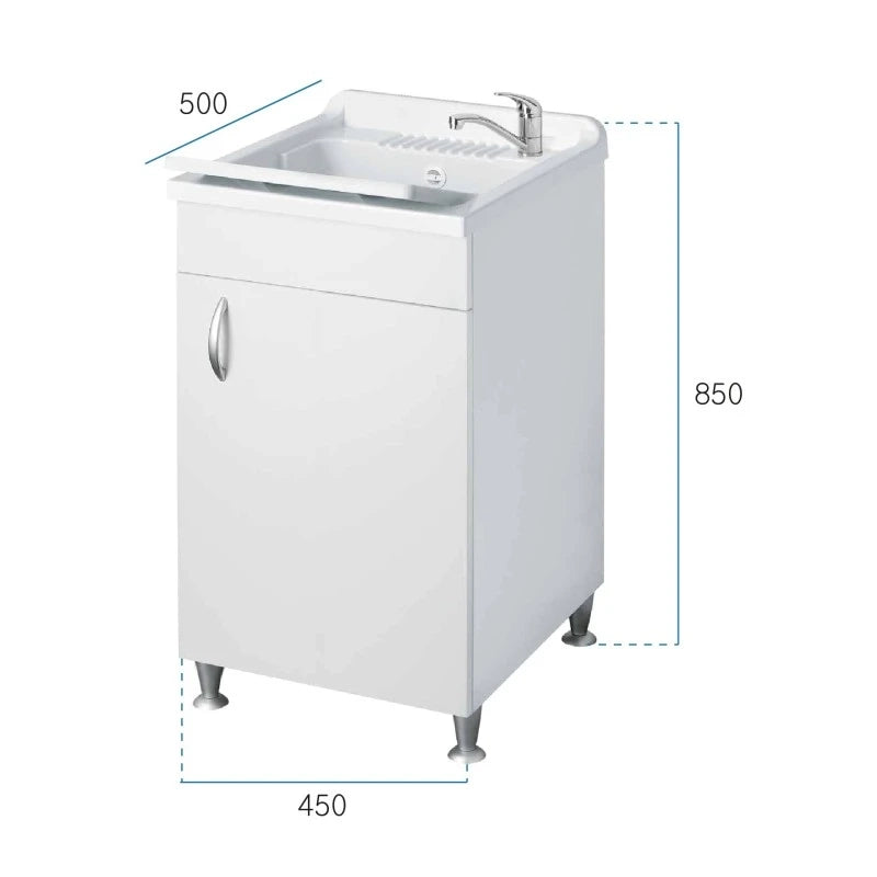 Set mobile bagno/lavanderia ECO con lavatoio 45x50 cm e pensile