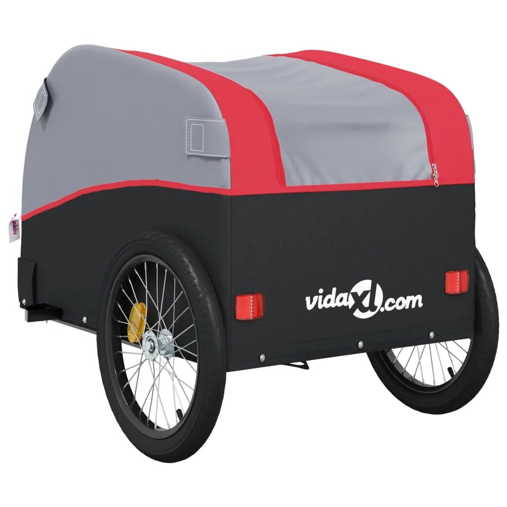 Rimorchio da Bici Nero e Rosso 30 kg in Ferro CFW7410097