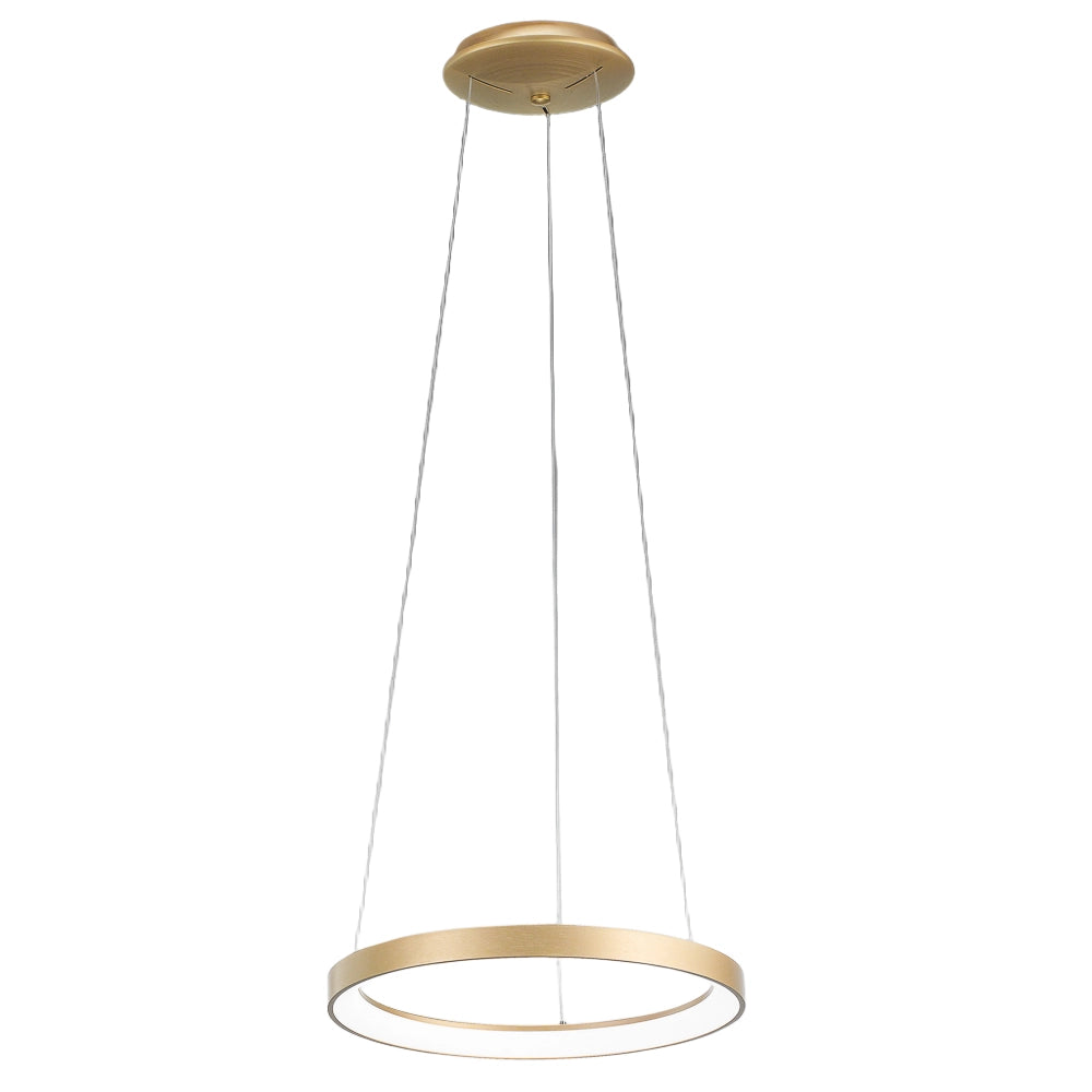 Lampada a sospensione KRIZIA S/P 3000K Oro - LED 30W 2200lm dimmerabile taglio fase + push in alluminio spazzolato - Gea Luce