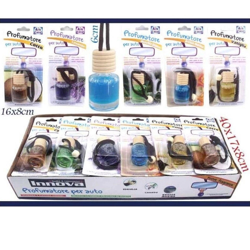 Trade Shop - Set 20 Pezzi Boccetta Profumatore Profumo Deodorante Auto Varie Fragranze -