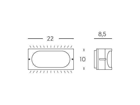 Applique E27 linea dive bianco