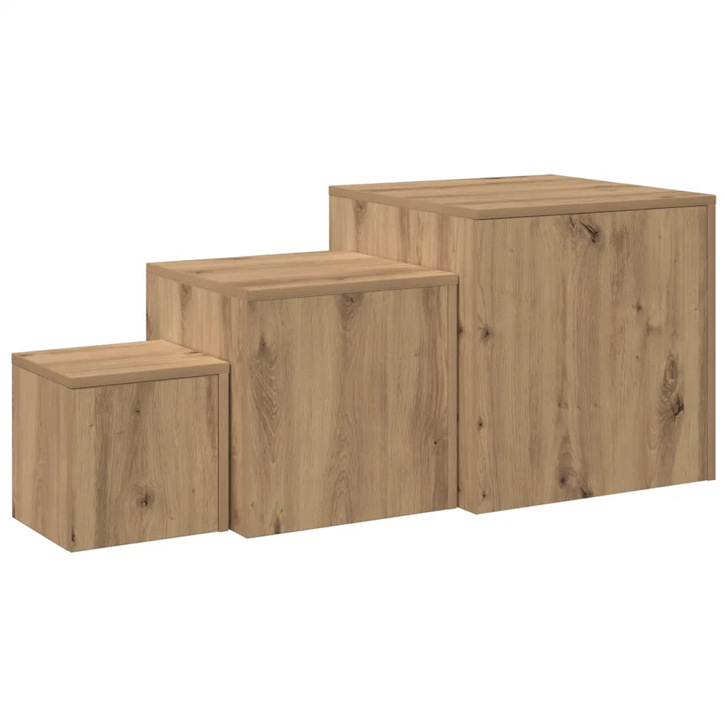 vidaXL Tavolini 3 pz Rovere Artigianale in Legno Multistrato