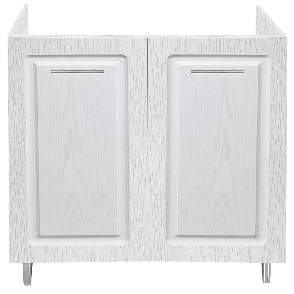 Mobile Sottolavello Cucina Componibile Legno Boiserie Bianco Frassinato 2 Ante