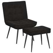 Poltrona Relax | Sedia Relax con Poggiapiedi Nera in Velluto