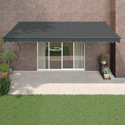 Tenda da Sole Retrattile-Tenda parasole per Patio Antracite 5x3 m in Tessuto e Alluminio