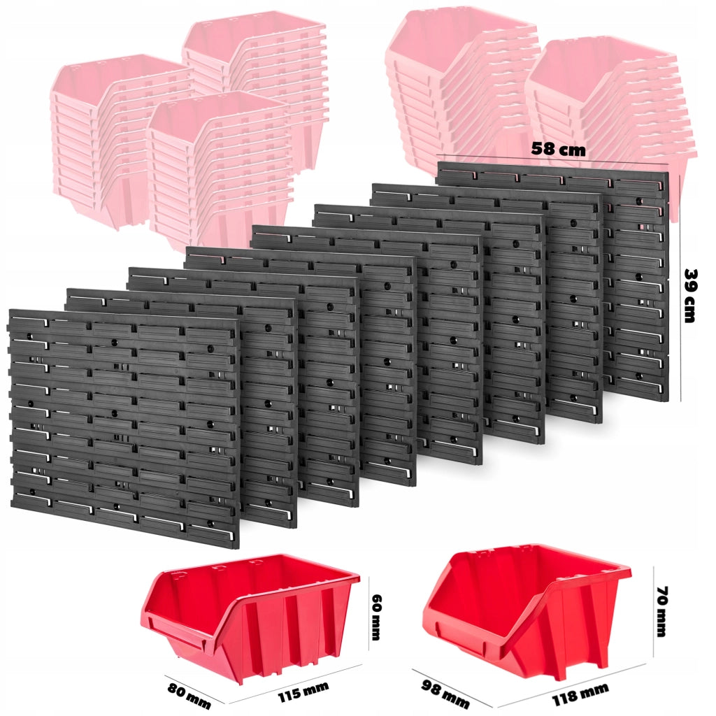 Pannello portautensili KADAX 232x78cm per officina, garage, parete, attrezzi 140El