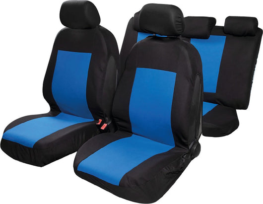 Set completo coprisedili Saturn auto universale airbag nero blu