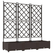 Fioriere | Cassetta per fiori | Vaso da giardino 3 pz Marrone 120 x 40 x 125,5 cm Plastica