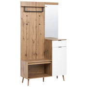 Set da ingresso in MDF marrone chiaro con porta scarpe e appendiabiti