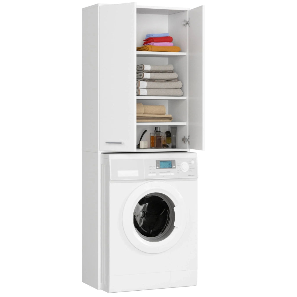 Colonna da bagno AKORD FIN per incasso di una lavatrice Bianca 64 cm 2 ante 64x30x180 cm