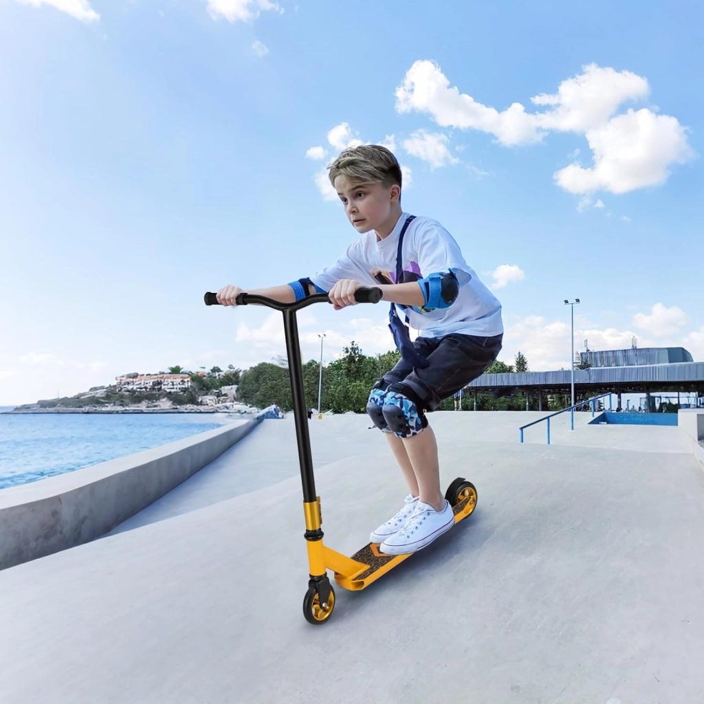 Scooter Acrobatico per Bambini, Monopattino Freestyle con 2 Ruote PU e Ampia Pedana in Alluminio, Scooter Pro per Trucchi Leggero da Strada per Bambini 10+ Anni, Carico 100 KG