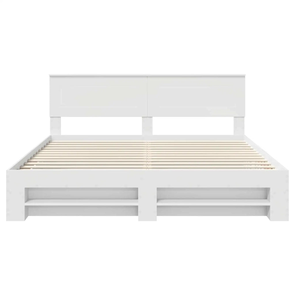 Struttura del letto Bianco 200 x 200 cm Legno multistrato 3408725