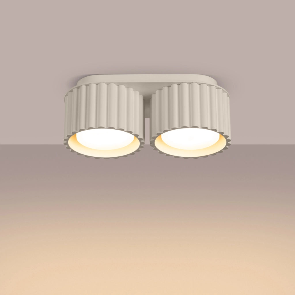 Plafoniera moderna ovale beige 21cm 2xGX53 VISTAO Pure Lume