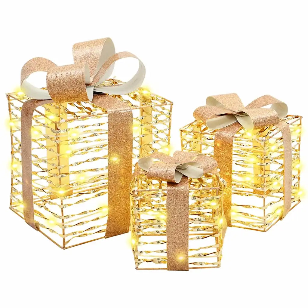 Scatola Regalo 3 pcs Bianco caldo 20 x 20 x 20 cm PET
