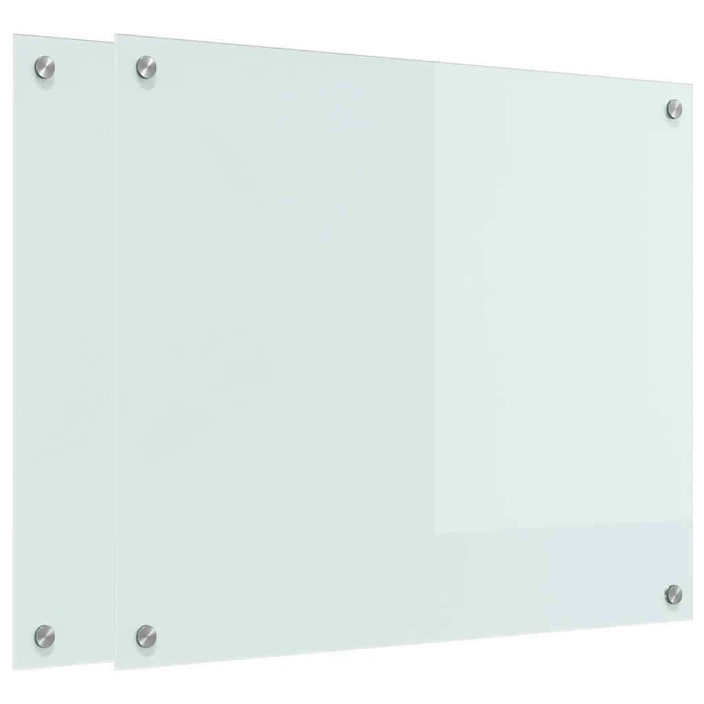 Schienale da cucina 2 pcs Bianco 70 x 60 cm vetro temperato 3415520