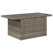 Set di divani da giardino 7 pezzi con cuscini in polyrattan grigio