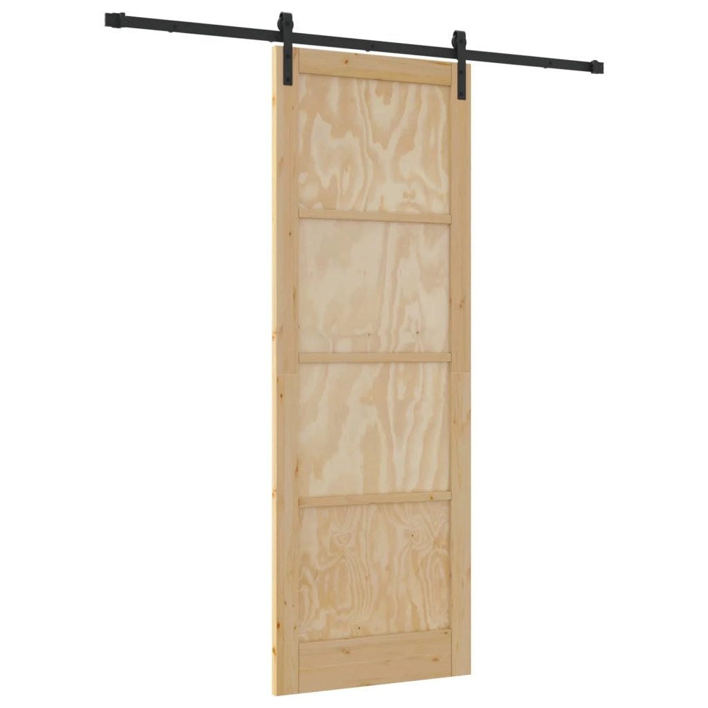 Porta scorrevole Naturale 83 x 232 cm Legno Massello di Pino 3445445