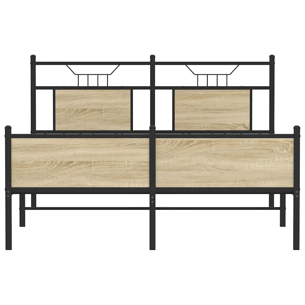 Letto matrimoniale | Letto per adulti | Giroletto senza Materasso Rovere Sonoma 140x190cm in Truciolato