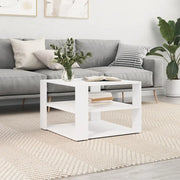 Tavolino da Salotto Bianco 58x58x40 cm in Legno Multistrato 834245
