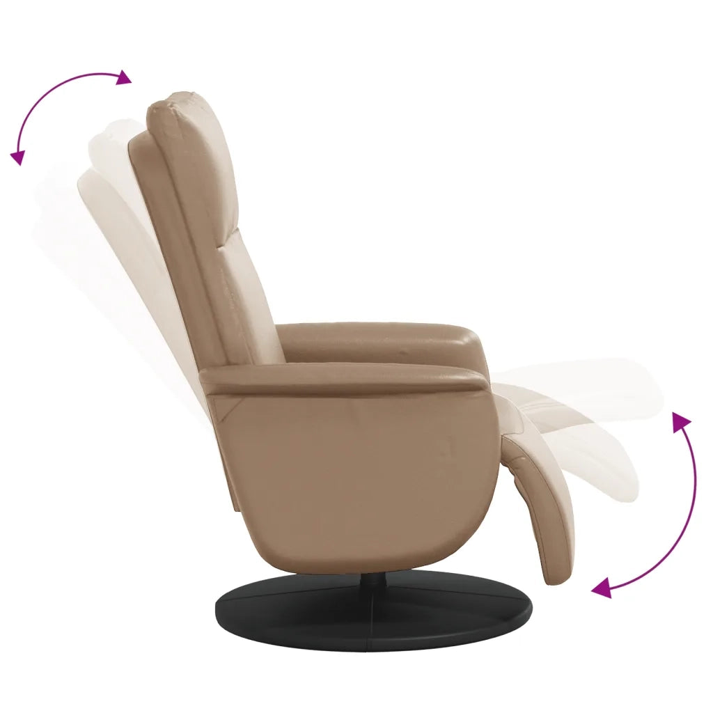 Poltrona Reclinabile con Poggiapiedi Cappuccino in Similpelle 356548