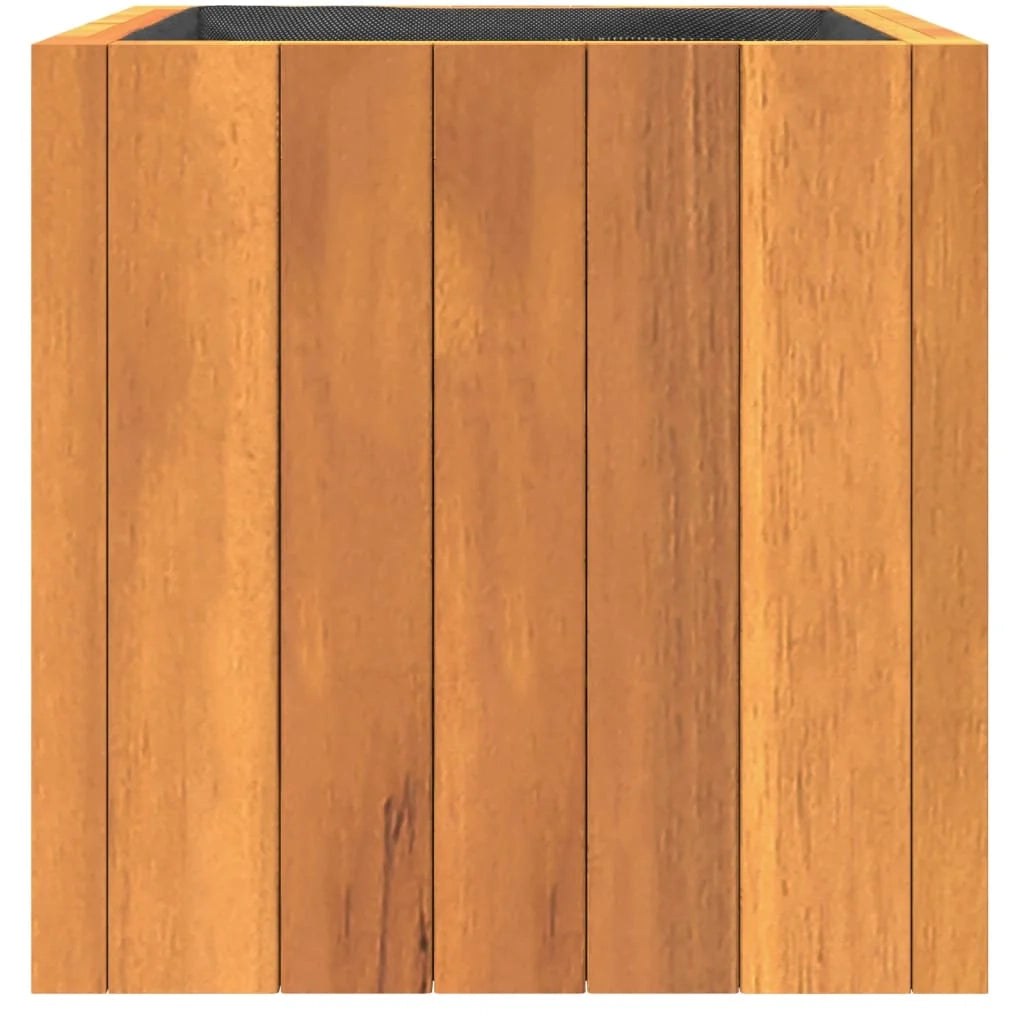 Vassoio per fioriera aiuola rialzata piante fiori terrazza giardino 25 x 25 x 25 cm legno massello di acacia marrone 02_0037480